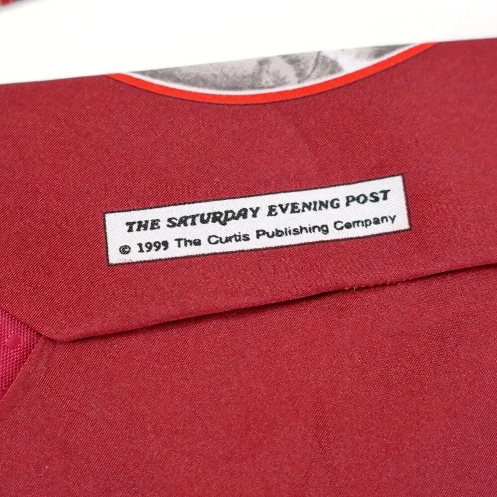 Norman Rockwell Red Christmas Santa‎ Polyester Tie 